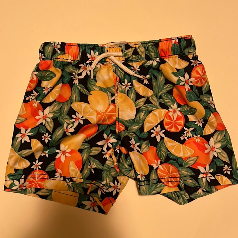 4/$20 Orange print swim trunks